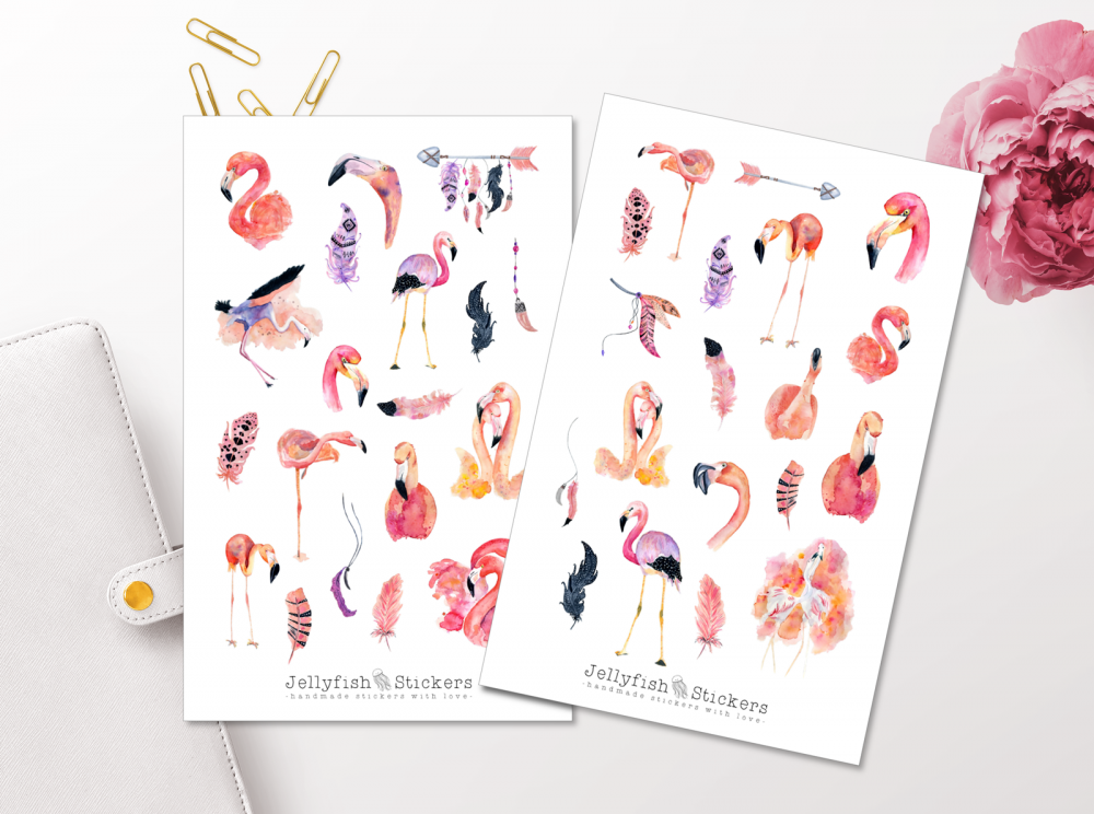 Flamingo Sticker Set